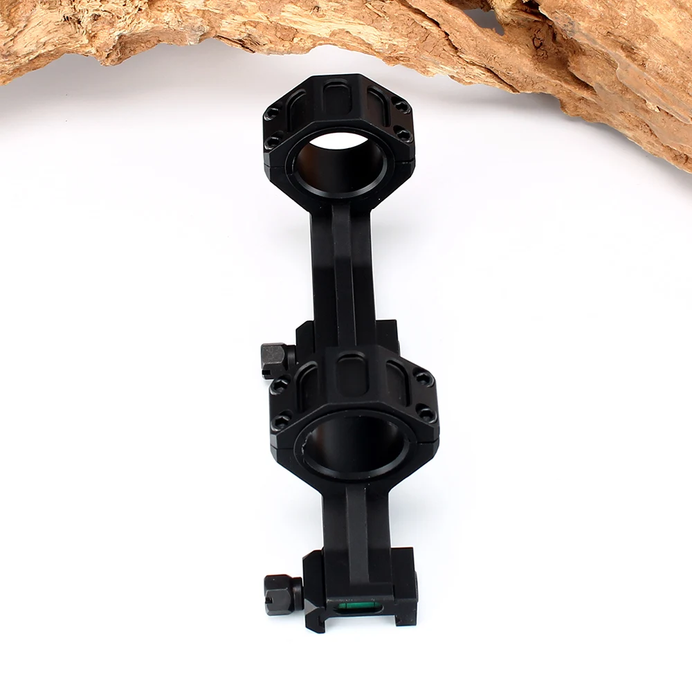 ohhunt 1 Inch 30mm Picatinny Weaver Scopes Mounts Rail with Bubble Level AR15 M4 M16 Hunting Riflescope Offset Rings (5)