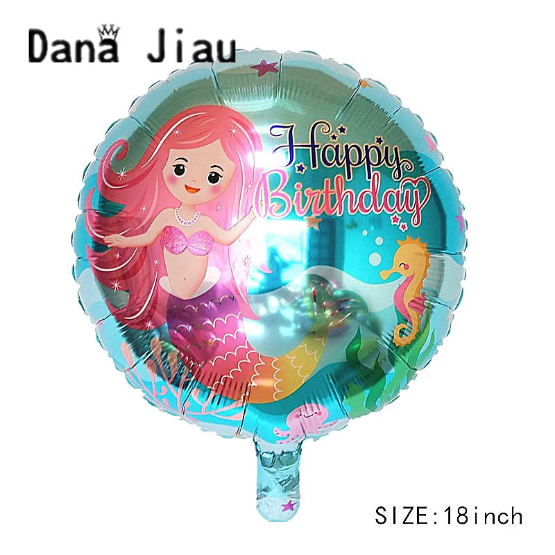 Dana Jiau 18INCH HAPPY BIRTHDAY party foil balloon ocean animal Mermaid princess 8 years old girl theme children toy wholesale
Dana Jiau 18INCH HAPPY BIRTHDAY party foil balloon ocean animal Mermaid princess 8 years old girl theme children toy wholesale