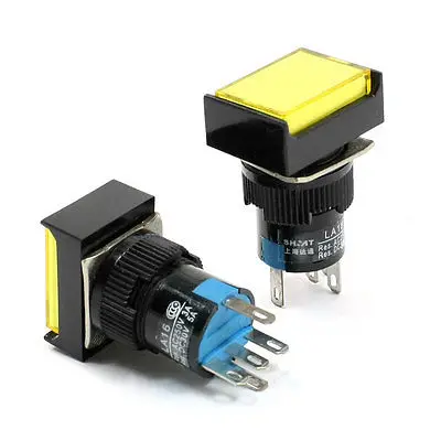 Momentary SPDT Yellow Indicator Rectangle Head 5Pin Push Button Switch
Momentary SPDT Yellow Indicator Rectangle Head 5Pin Push Button Switch