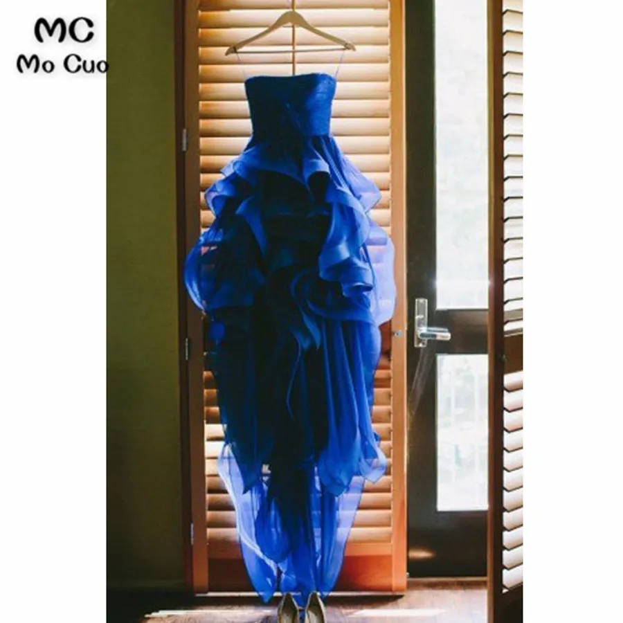 2018 High Low Gown Royer Blue Prom Dresses Long with Ruffles Vestido Longo vestido de festa Formal Evening Party Dress
2018 High Low Gown Royer Blue Prom Dresses Long with Ruffles Vestido Longo vestido de festa Formal Evening Party Dress