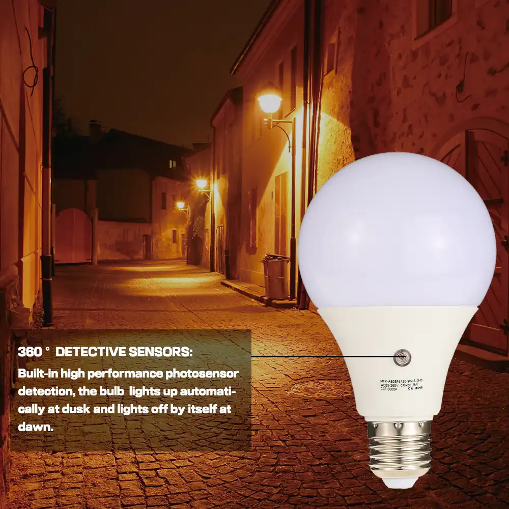 7/9w e27 360 degree sensor light bulb ac110v-240v 630lm auto