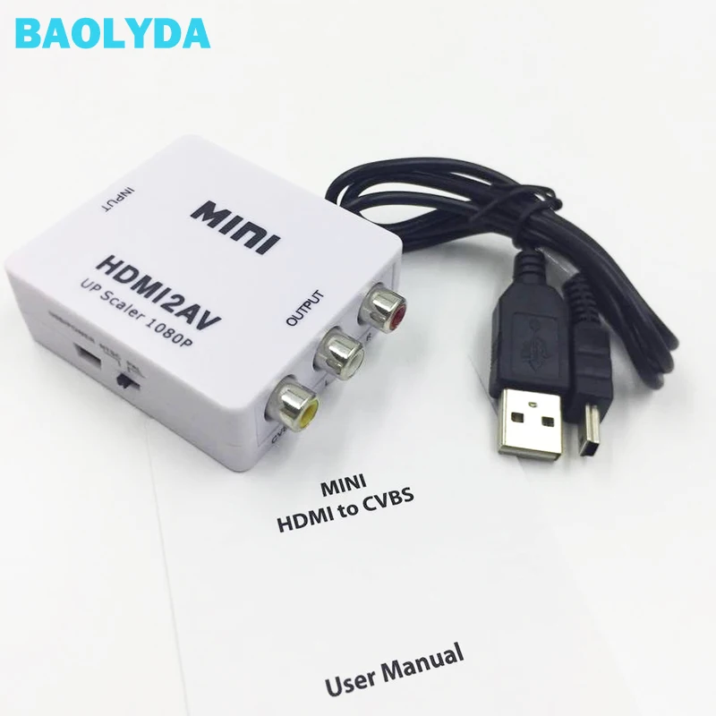 Baolyda HDMI TO AV Adapter Mini Audio Video Converter HD 1080P Box HDMI to RCA HDMI2AV AV/CVSB L/R Video Support NTSC PAL Output
Baolyda HDMI TO AV Adapter Mini Audio Video Converter HD 1080P Box HDMI to RCA HDMI2AV AV/CVSB L/R Video Support NTSC PAL Output