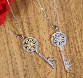 Hot 100% Original 925 Sterling Silver Romantic Fashion Women Necklace Jewelry Silver Color Sun Flower Key Pendant Necklace
Hot 100% Original 925 Sterling Silver Romantic Fashion Women Necklace Jewelry Silver Color Sun Flower Key Pendant Necklace