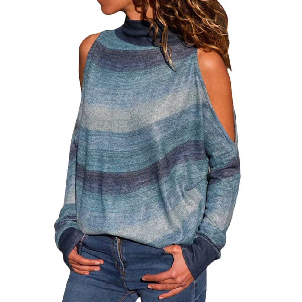 JAYCOSIN Women Fashion Cold Shoulder shirt Geometric Floral Print Jumper Ladies Top Loose Broadcloth Turtleneck T-shirt May 17
JAYCOSIN Women Fashion Cold Shoulder shirt Geometric Floral Print Jumper Ladies Top Loose Broadcloth Turtleneck T-shirt May 17