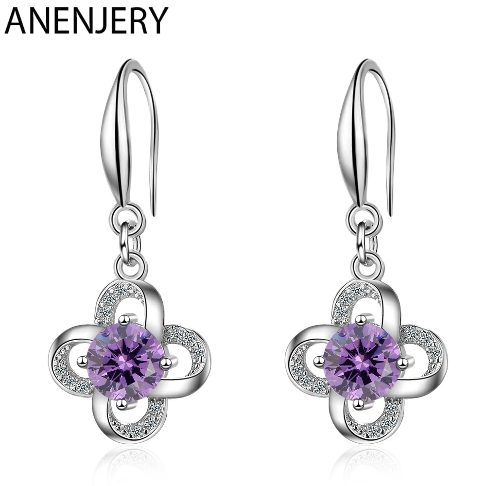 ANENJERY 925 Sterling Silver Earrings Zircon Lucky Leaves Eternal Love Twist Earrings For Women S-E887
ANENJERY 925 Sterling Silver Earrings Zircon Lucky Leaves Eternal Love Twist Earrings For Women S-E887