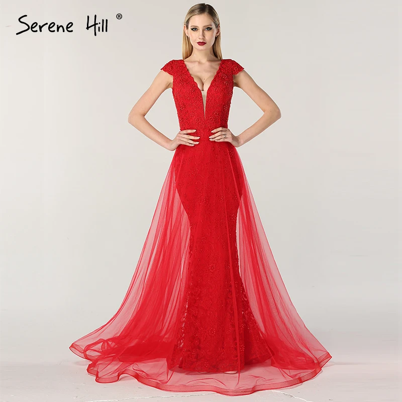 Red Mermaid Lace Pearls Fashion Evening Dresses 2019 Sleeveless Sexy Luxury Formal Evening Gowns Serene Hill LA6604
Red Mermaid Lace Pearls Fashion Evening Dresses 2019 Sleeveless Sexy Luxury Formal Evening Gowns Serene Hill LA6604