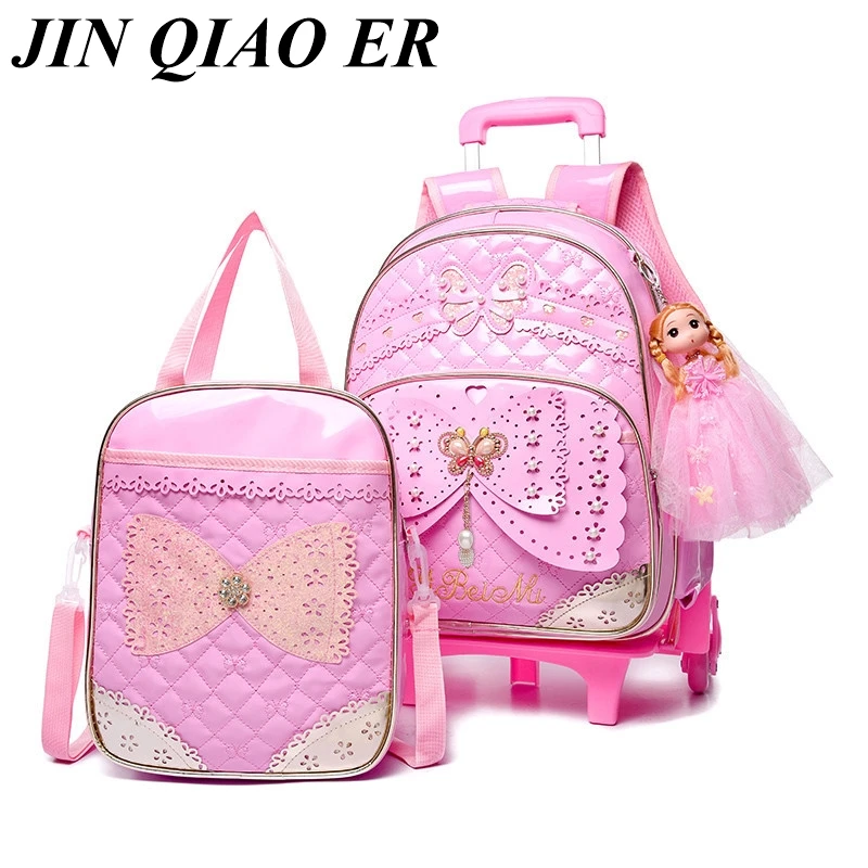 2PCS/SETS PU Girls 6 Wheels Cartoon Princess School Bag Children School Bags Child Climb Stair Removable Trolley Backpack
2PCS/SETS PU Girls 6 Wheels Cartoon Princess School Bag Children School Bags Child Climb Stair Removable Trolley Backpack