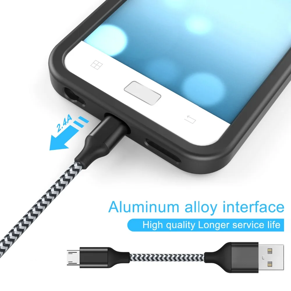Кабель Micro USB TECKNET 2 А кабель для быстрой зарядки и передачи данных Samsung Xiaomi