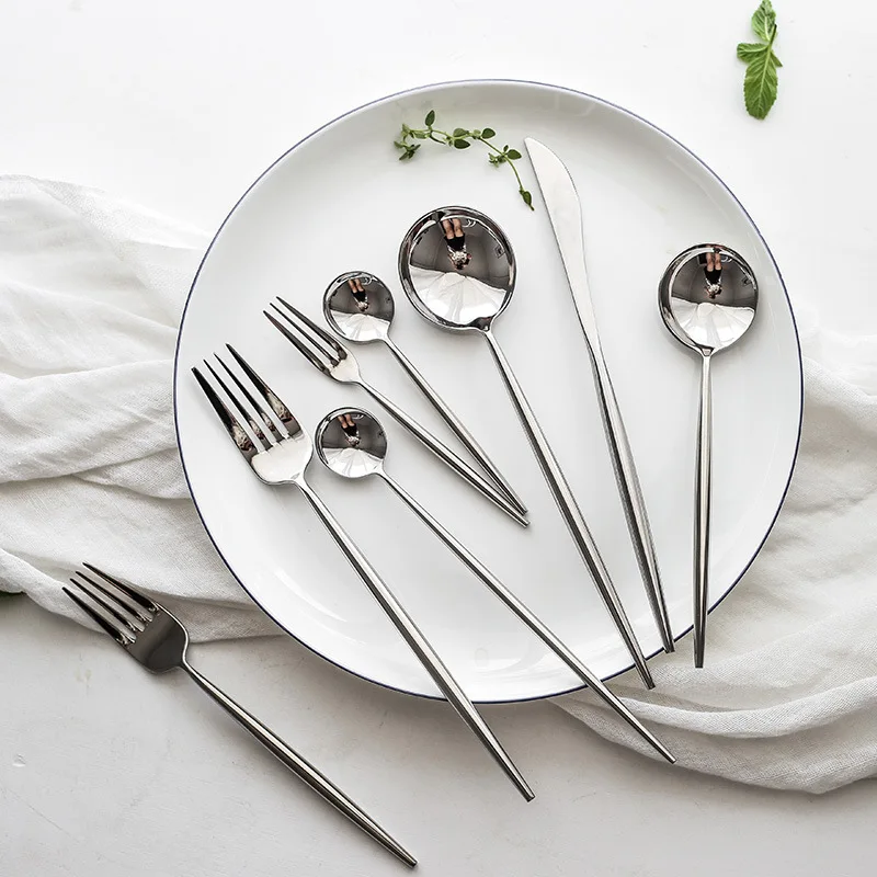 Cutlery Silver Glod Stainless Steel Cutlery Set Flatware Fork Spoon Knife Set Dessert Fork Spoon Dinner Serving Spoon Tableware
Cutlery Silver Glod Stainless Steel Cutlery Set Flatware Fork Spoon Knife Set Dessert Fork Spoon Dinner Serving Spoon Tableware