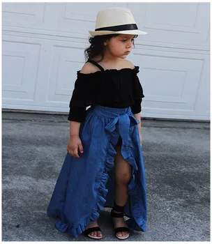 Three Pieces Baby Girl Clothes Off-shoulder singlet T-shirts with denim bow skirts with shorts bebe childrens Fashion Sets
Three Pieces Baby Girl Clothes Off-shoulder singlet T-shirts with denim bow skirts with shorts bebe childrens Fashion Sets