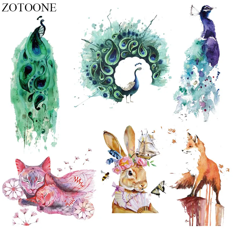 ZOTOONE Watercolor Peacock Patch Heat Transfers Vinyl For Clothes Print on Dress Sticker Iron On Rabbit Patches Diy Accessory E
ZOTOONE Watercolor Peacock Patch Heat Transfers Vinyl For Clothes Print on Dress Sticker Iron On Rabbit Patches Diy Accessory E