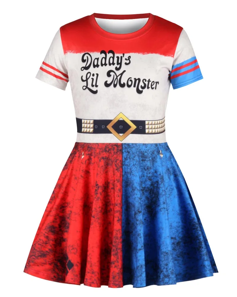 Daddy's Lil Manster Suicide Squad Harley Quinn Halloween Cosplay costumes Children Girl Clothes Pleated 3D Print Dress Up A Line
Daddy's Lil Manster Suicide Squad Harley Quinn Halloween Cosplay costumes Children Girl Clothes Pleated 3D Print Dress Up A Line