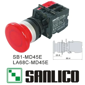 illuminated mushroom head push button switch with LED SB1(LA68C M22 K22)-MD45E momentary spring return
illuminated mushroom head push button switch with LED SB1(LA68C M22 K22)-MD45E momentary spring return