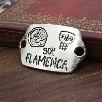 20pcs/lot Fashion Spanish "SOY FLAMENCA" Bracelet Connectors Pendant Tibetan silver Clasps 25x42mm Hole:approx 4mm K05440
20pcs/lot Fashion Spanish "SOY FLAMENCA" Bracelet Connectors Pendant Tibetan silver Clasps 25x42mm Hole:approx 4mm K05440
