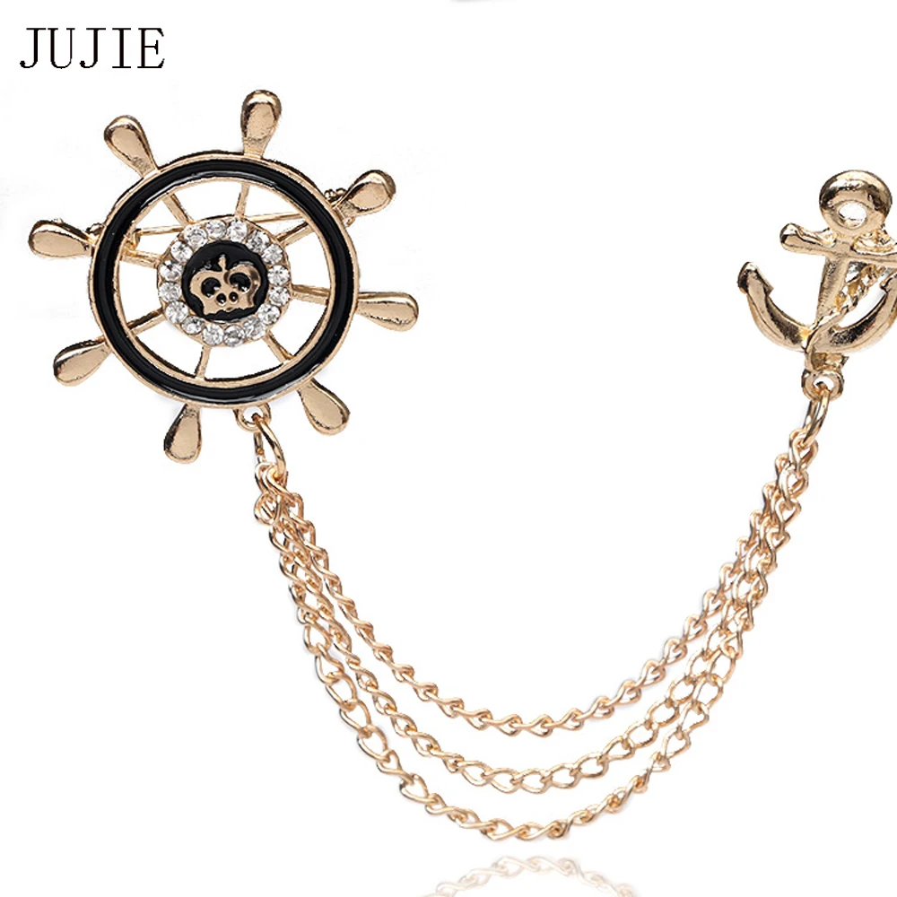 JUJIE Naval Wind Rudder Anchor Brooches For Men 2019 Version Retro Suit Pirate Brooch For Wedding Bouquets Jewelry Dropshipping
JUJIE Naval Wind Rudder Anchor Brooches For Men 2019 Version Retro Suit Pirate Brooch For Wedding Bouquets Jewelry Dropshipping