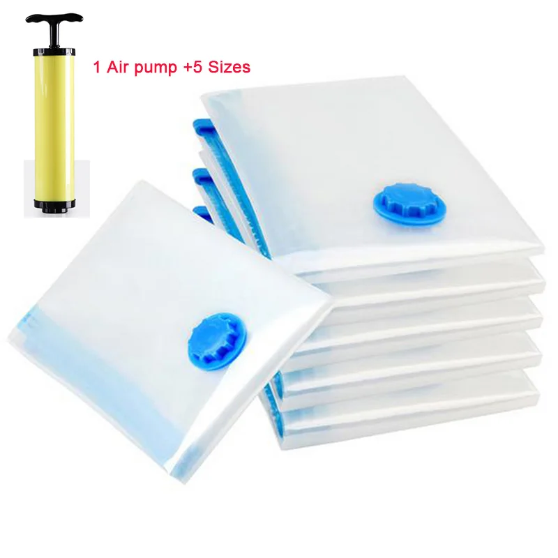 5 sizes+1 Air Pump/Set Portable Dust-Proof Valve Compression Bags Household Item Storage Organizer Clothes Pounch Travel Bag Set
5 sizes+1 Air Pump/Set Portable Dust-Proof Valve Compression Bags Household Item Storage Organizer Clothes Pounch Travel Bag Set
