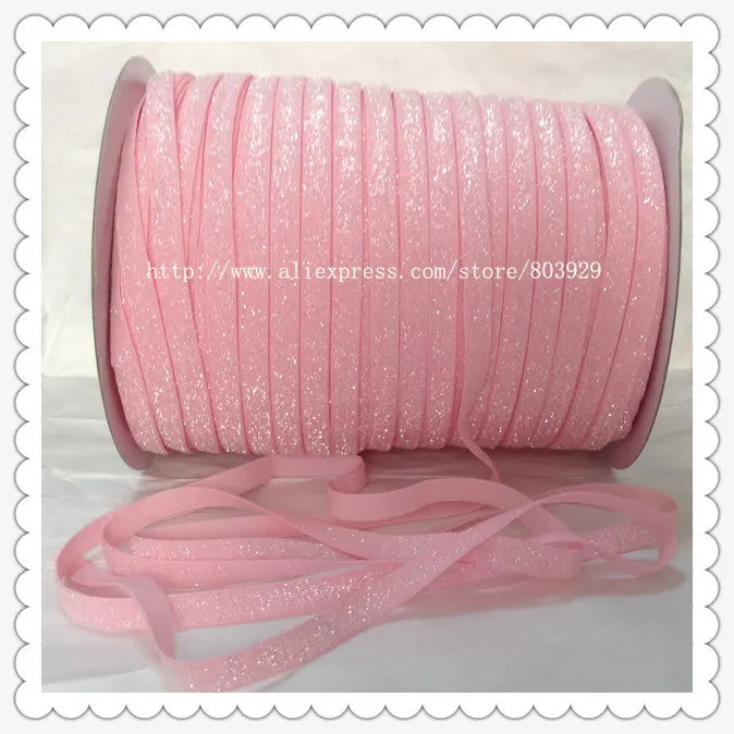 

(50yards/lot) Non - stretch 1.5" Frosted Light Pink Glitter Ribbon