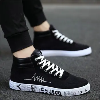 Men Shoes Black Men Lace Up Walking Shoes Canvas Shoes High Top Sneakers Male Casual Sneakers Men Zapatos De Hombre
Men Shoes Black Men Lace Up Walking Shoes Canvas Shoes High Top Sneakers Male Casual Sneakers Men Zapatos De Hombre