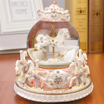 Crystal Ball Carousel Resin Music Box Snowflakes Merry-go-round Musical Boxes Love Girl Creative Birthday Valentine's Day Gift
Crystal Ball Carousel Resin Music Box Snowflakes Merry-go-round Musical Boxes Love Girl Creative Birthday Valentine's Day Gift