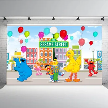Newest Vinyl Sesame Street Party Backdrop for Elmo Birthday Cartoon Character Backgrounds Photo Shoot Kids Balloon Backdrops
Newest Vinyl Sesame Street Party Backdrop for Elmo Birthday Cartoon Character Backgrounds Photo Shoot Kids Balloon Backdrops