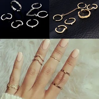 QCOOLJLY New 6pcs /lot Shiny Punk style Gold Color Stacking midi Finger Knuckle rings Charm Leaf Ring Set for women Jewelry
QCOOLJLY New 6pcs /lot Shiny Punk style Gold Color Stacking midi Finger Knuckle rings Charm Leaf Ring Set for women Jewelry