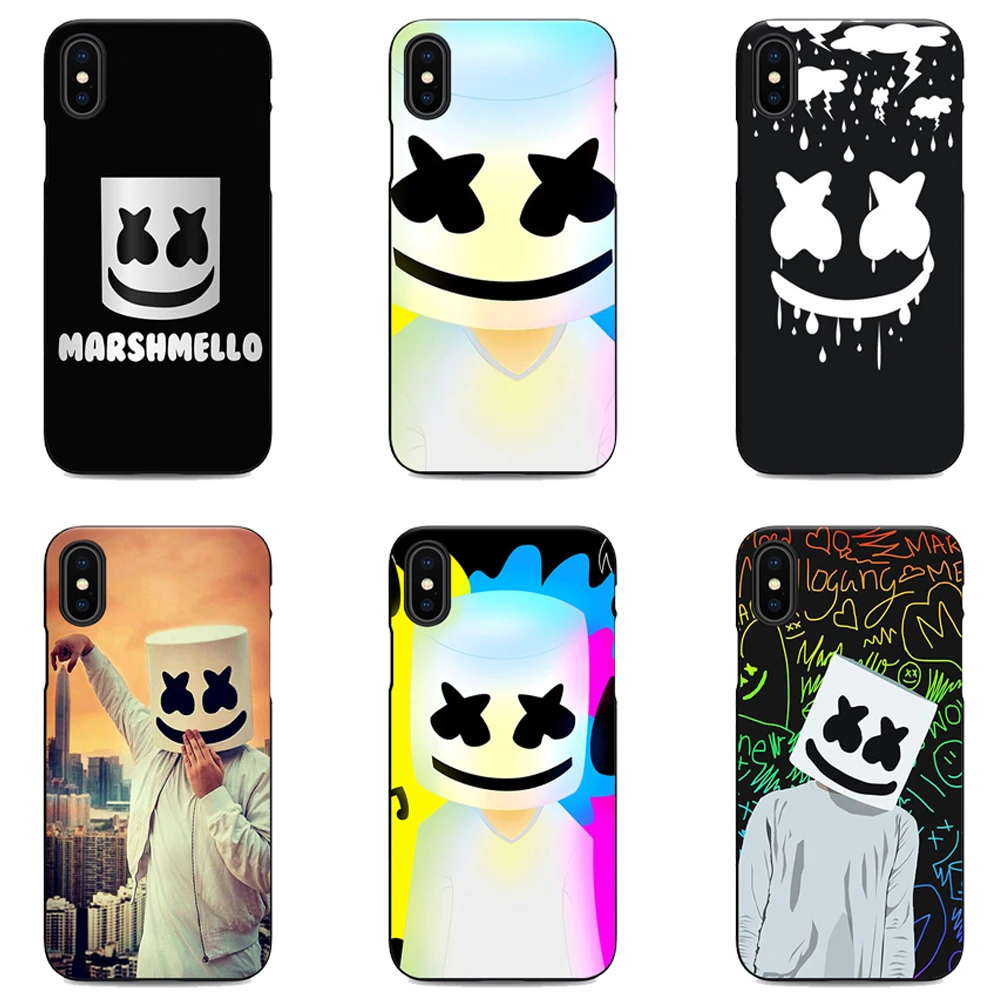 

mask marshmello man face soft Silicone phone case for iPhone X XR XS MAX 6 7 8 plus 5 5s 6s se marshmallow black cover