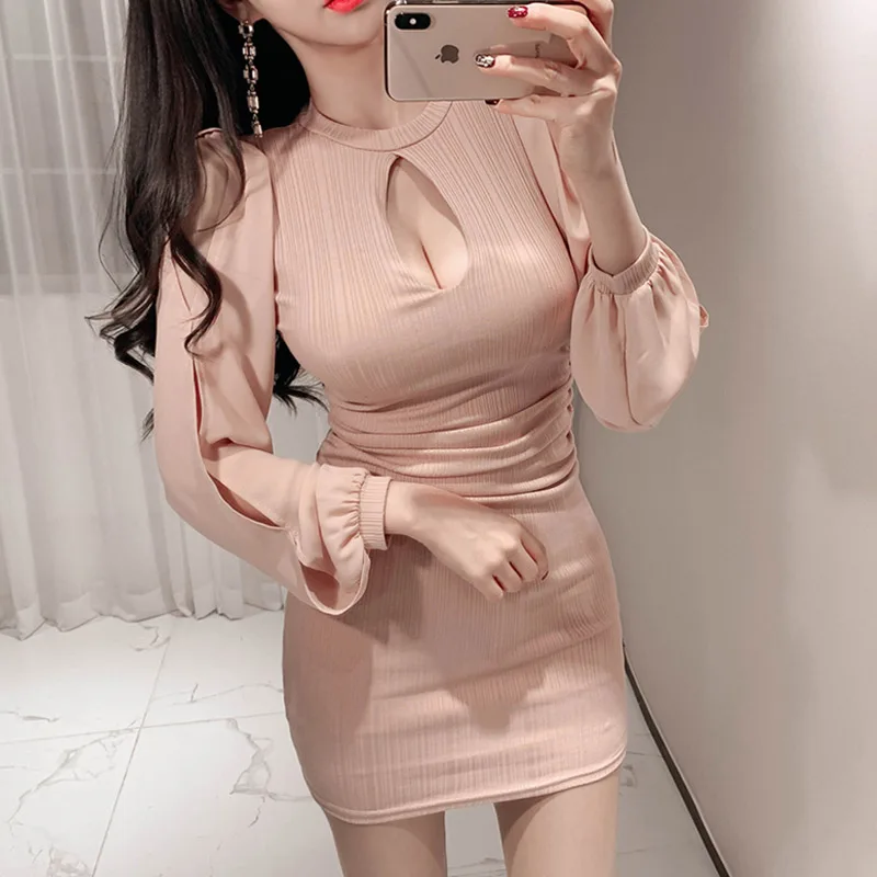 Elegant Knitted Patchwork Chiffon Sleeve Women Short Dress Sexy Hollow-out Female Sheath Dress 2019 Hip Package Mini Vestidos
Elegant Knitted Patchwork Chiffon Sleeve Women Short Dress Sexy Hollow-out Female Sheath Dress 2019 Hip Package Mini Vestidos