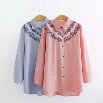Oversize Plus Size Shirt 2018 Autumn Big Size Women Shirt Cotton Style Ladies Shirt New Embroidered Shirt
Oversize Plus Size Shirt 2018 Autumn Big Size Women Shirt Cotton Style Ladies Shirt New Embroidered Shirt