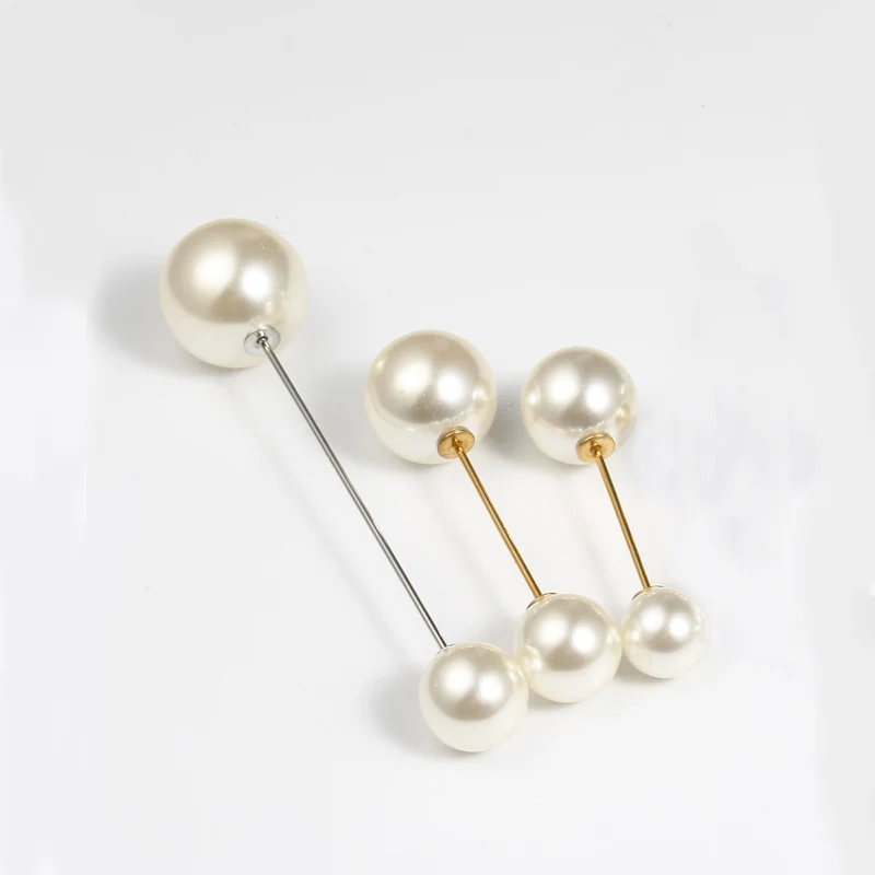

2pc Imitated White Pearl Screw on Brooch Boutonniere Stick Safety Lapel Pin Women Brooche Badge Scarf Dress Suit Jewelry Gifts
