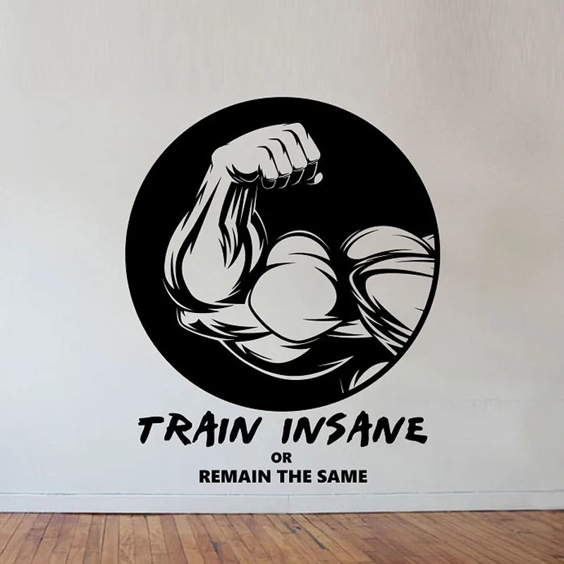 Fitness Gym Wall Sticker Home Decor TRAIN INSANE Art Murals Living Room Bedroom Decoration Wallpaper
Fitness Gym Wall Sticker Home Decor TRAIN INSANE Art Murals Living Room Bedroom Decoration Wallpaper