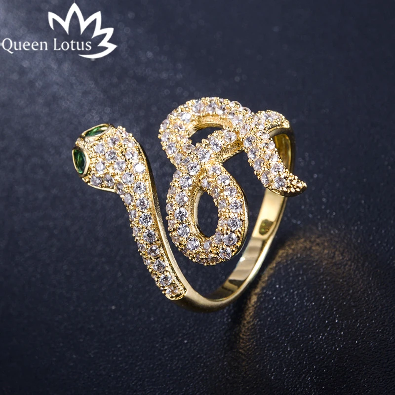 Queen Lotus New Design Fashion Animal Snake Women Ring AAA Micro Zircon Ring Jewelry For Gift
Queen Lotus New Design Fashion Animal Snake Women Ring AAA Micro Zircon Ring Jewelry For Gift