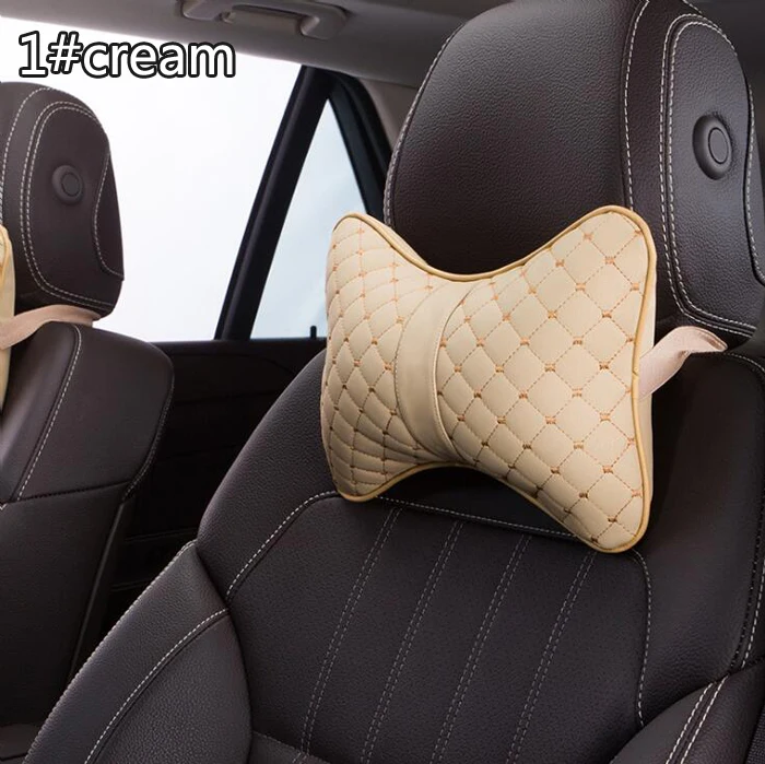Nuevo Asiento de automóvil Asiento acolchado cojín reposacabezas Universal Fit SUV asiento delantero / trasero partes automotrices verificar PU cuero