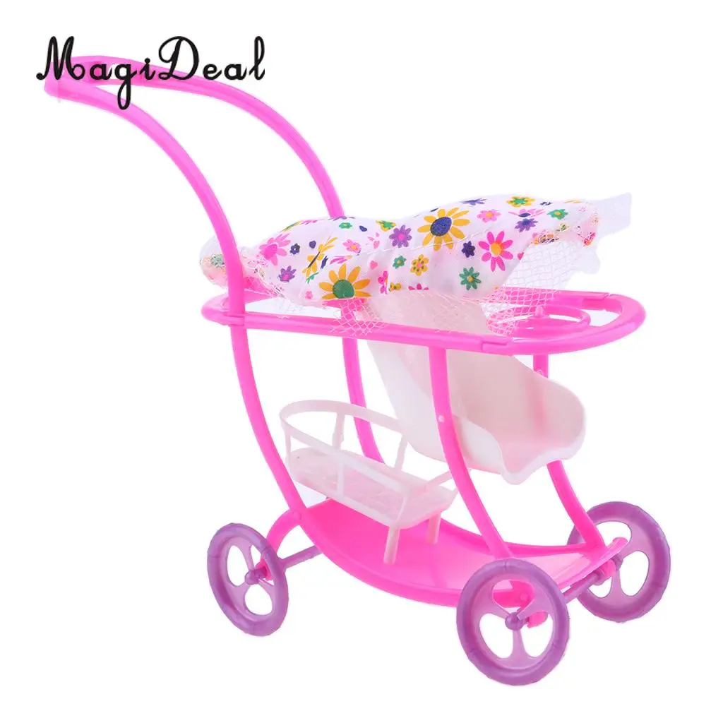 Plastic Cradle Baby Chair Rocking Horse Stroller Model For Kelly Doll Bedroom Decoration