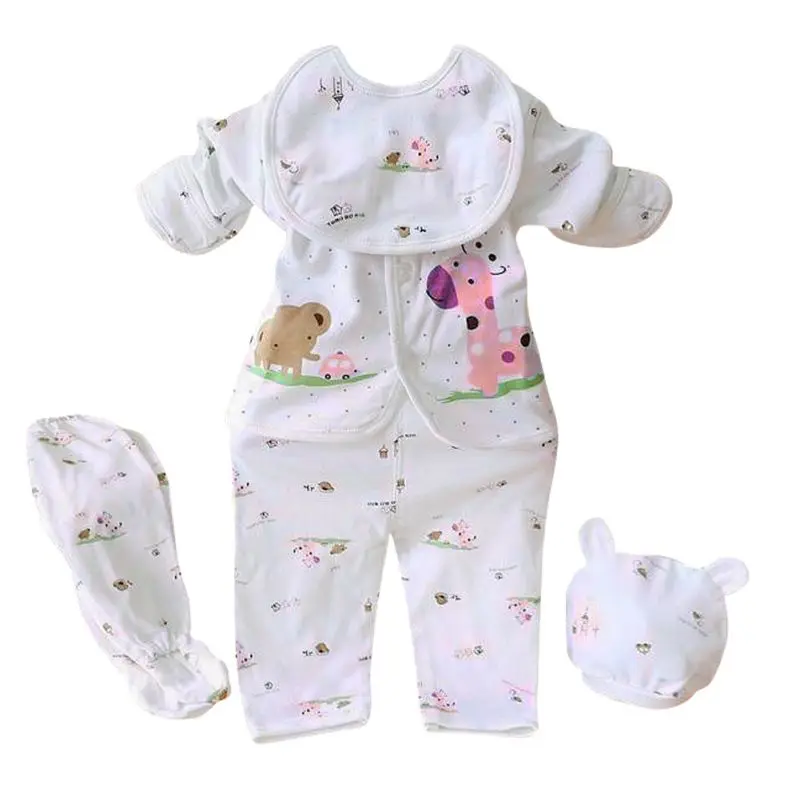 5 Pcs/set 0-3M Infant Newborn Toddler Baby Soft Cotton Cartoon Printed Tops Shirt Pants Bib Hats Set Suit
5 Pcs/set 0-3M Infant Newborn Toddler Baby Soft Cotton Cartoon Printed Tops Shirt Pants Bib Hats Set Suit