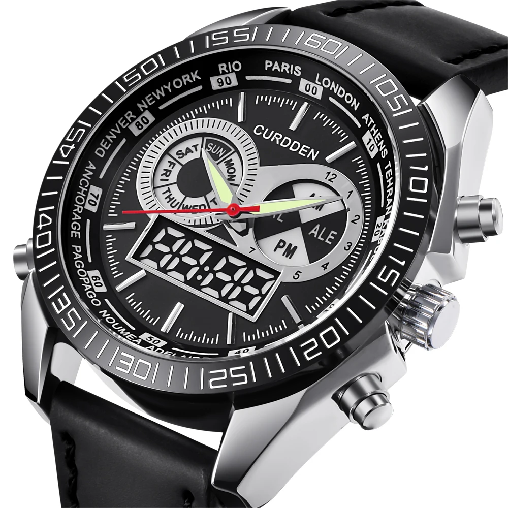 Hot Sale 2020 Brand CURDDEN Chronograph Business Analog Digital Leather Watches Men Waterproof Watch Montre Homme Mode Marque
Hot Sale 2020 Brand CURDDEN Chronograph Business Analog Digital Leather Watches Men Waterproof Watch Montre Homme Mode Marque