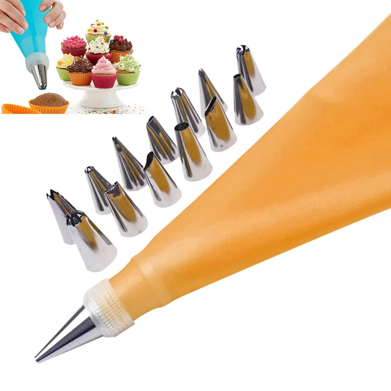 Hoomall 16PC/Set DIY Kitchen Baking Cake Decorating Tool Silicone Icing Piping Cream Pastry Bag Stainless Steel Nozzle Converter
Hoomall 16PC/Set DIY Kitchen Baking Cake Decorating Tool Silicone Icing Piping Cream Pastry Bag Stainless Steel Nozzle Converter