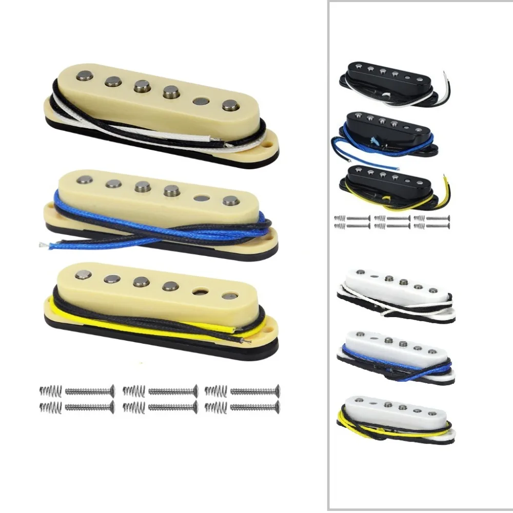 FLEOR 3PCS Vintage Alnico 5 Guitar Single Coil Pickup SSS Neck/Middle/Bridge Pickup Set Fiber Bobbin ,White/Black/Yellow choose
FLEOR 3PCS Vintage Alnico 5 Guitar Single Coil Pickup SSS Neck/Middle/Bridge Pickup Set Fiber Bobbin ,White/Black/Yellow choose