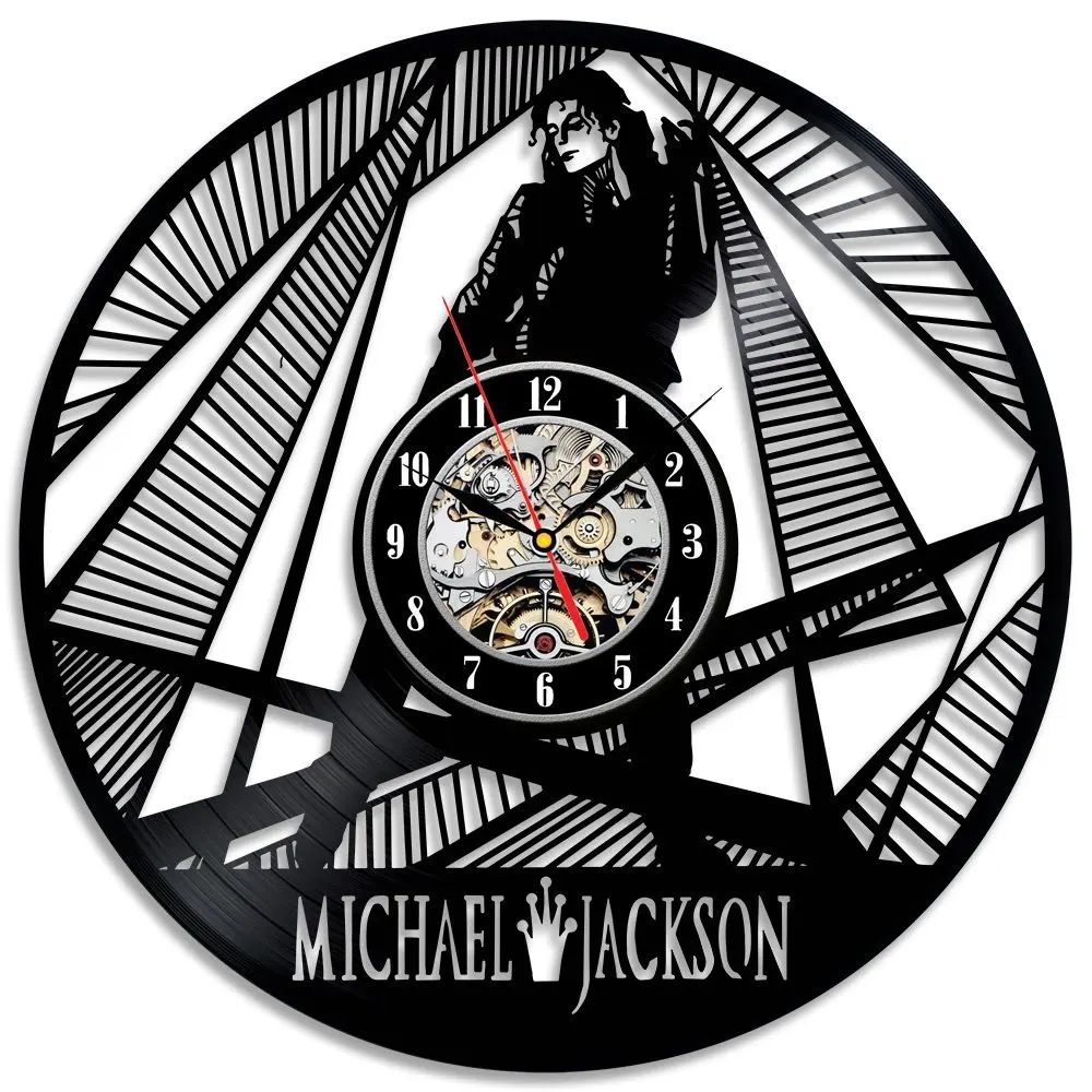 

Michael Jackson Wall Clock Modern Design Vinyl Record Clocks Mute Vintage Retro Style Classic CD Wall Watch Home Decor 12 inch