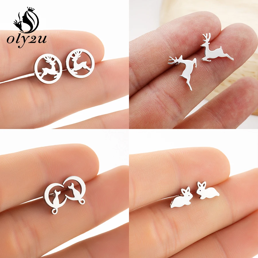 Oly2u Samll Animal Stud Earrings For Women Deer Stainless Steel brincos Silver Ear Studs Earring Simple Fashion Jewelry Gift
Oly2u Samll Animal Stud Earrings For Women Deer Stainless Steel brincos Silver Ear Studs Earring Simple Fashion Jewelry Gift