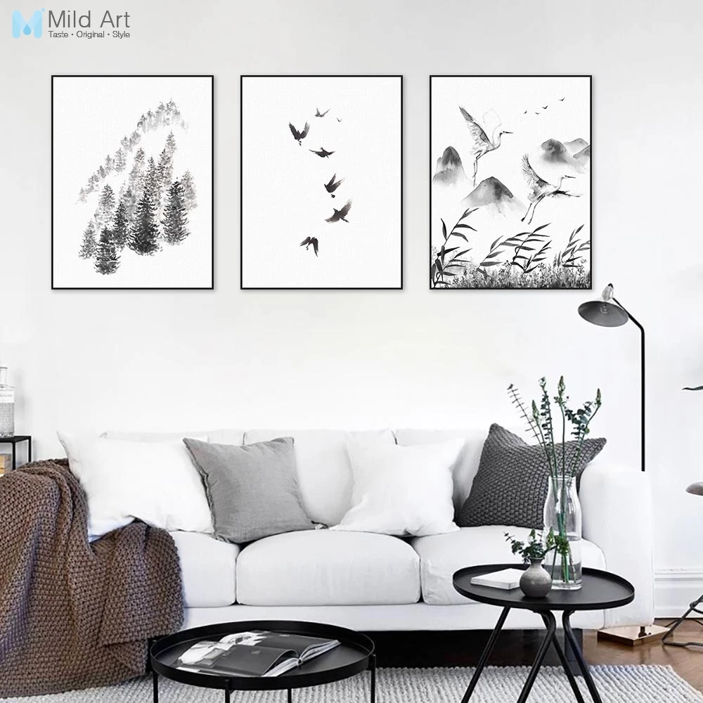 Black White Chinese Ink Bird Mountain Landscape Posters Prints Oriental Living Room Wall Art Pictures Home Decor Canvas Painting
Black White Chinese Ink Bird Mountain Landscape Posters Prints Oriental Living Room Wall Art Pictures Home Decor Canvas Painting