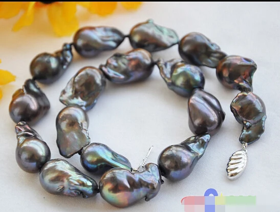 Wholesale FREE SHIPPING >>> HUGE 17.5" 26mm BLACK BAROQUE KESHI REBORN PEARL NECKLACE 925Sc
Wholesale FREE SHIPPING >>> HUGE 17.5" 26mm BLACK BAROQUE KESHI REBORN PEARL NECKLACE 925Sc