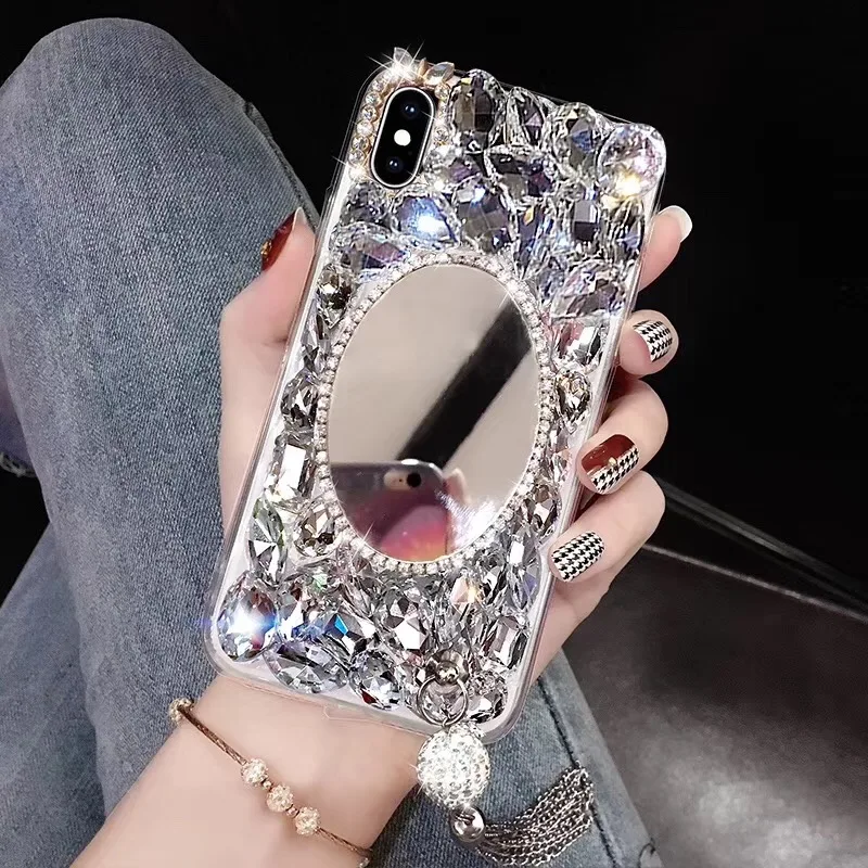 Zxtrby Luxury Bling Crystal Diamond Mirror Pendant Phone Case for iPhone 6 7 8Plus X XS XR XSMax Soft Tassel Phone Case Coque
Zxtrby Luxury Bling Crystal Diamond Mirror Pendant Phone Case for iPhone 6 7 8Plus X XS XR XSMax Soft Tassel Phone Case Coque