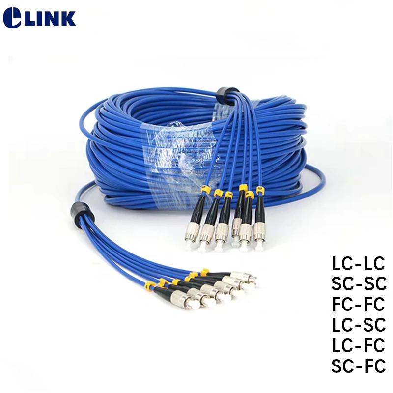 30mtr 6 core Armored fiber patchcords SC LC FC ST UPC APC Singlemode fibers optical fibre jumper cable ELINK ftth | Мобильные