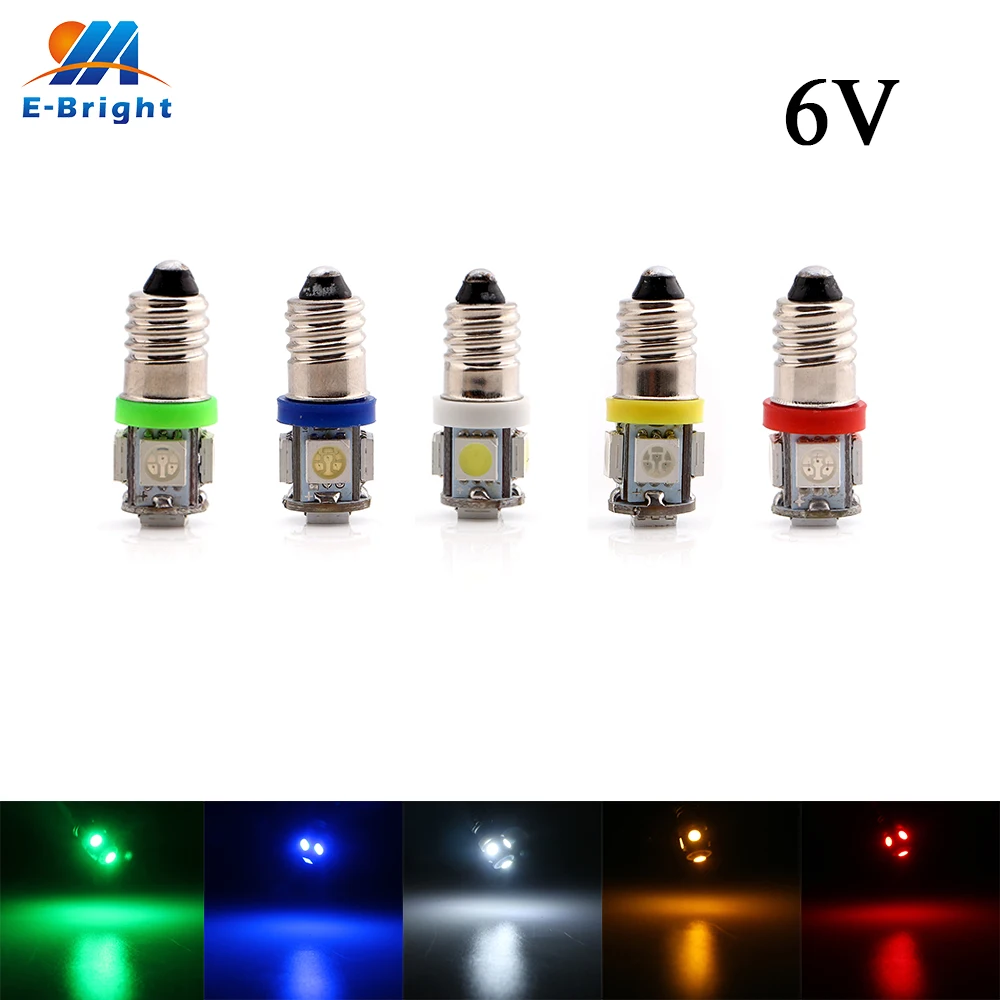 2pcs 6V 6.3V DC E10 5050 5 SMD LED Light Bulb CE Customized Car Styling White Blue Red Amber Green Auto Indicator Bulbs
2pcs 6V 6.3V DC E10 5050 5 SMD LED Light Bulb CE Customized Car Styling White Blue Red Amber Green Auto Indicator Bulbs