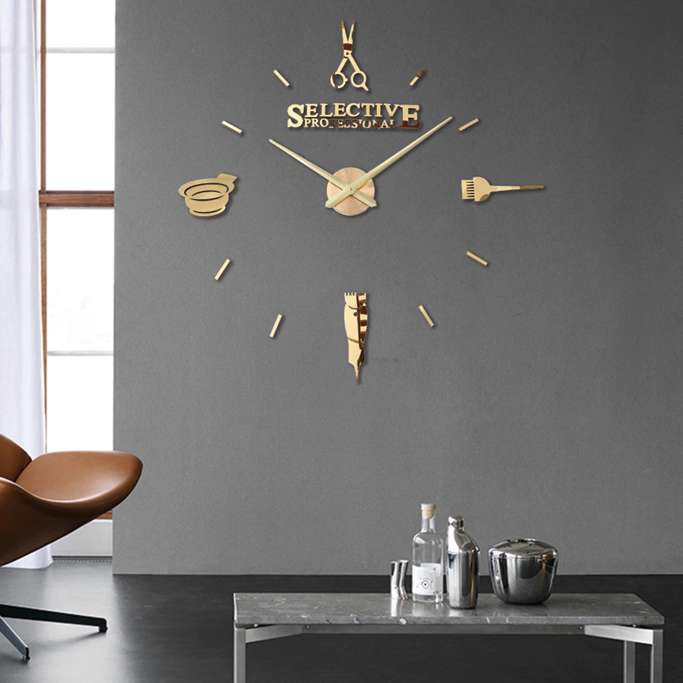 Barber Pole Shears Beauty Salon DIY Wall Art Giant Wall Clock Big Needle Frameless Barbering Shop Hairdressing Large Wall Watch
Barber Pole Shears Beauty Salon DIY Wall Art Giant Wall Clock Big Needle Frameless Barbering Shop Hairdressing Large Wall Watch