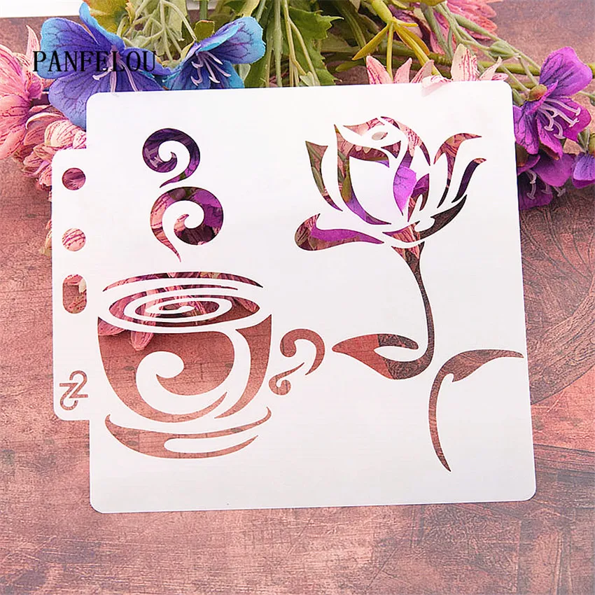 Rose coffee scrapbook stencils spray plastic mold shield DIY cake hollow Embellishment printing lace ruler valentine
Rose coffee scrapbook stencils spray plastic mold shield DIY cake hollow Embellishment printing lace ruler valentine