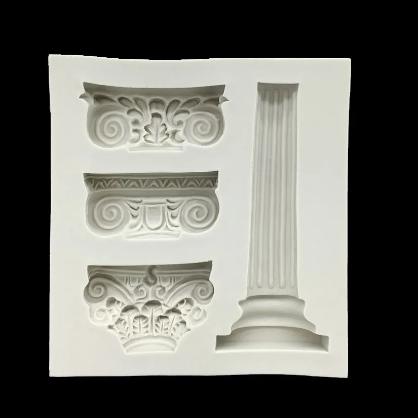 

Roman Column Design Shapes Silicone Sugarcraft Mould, Fondant Cake Decorating Tools Bakeware