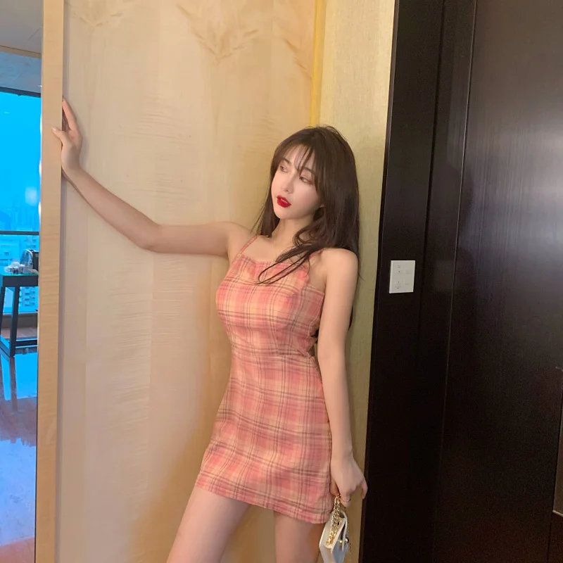 sweet straight plaid Backless off shoulder bow spaghetti strap mini-dress Women's Clothing high quality summer style vestidos
sweet straight plaid Backless off shoulder bow spaghetti strap mini-dress Women's Clothing high quality summer style vestidos