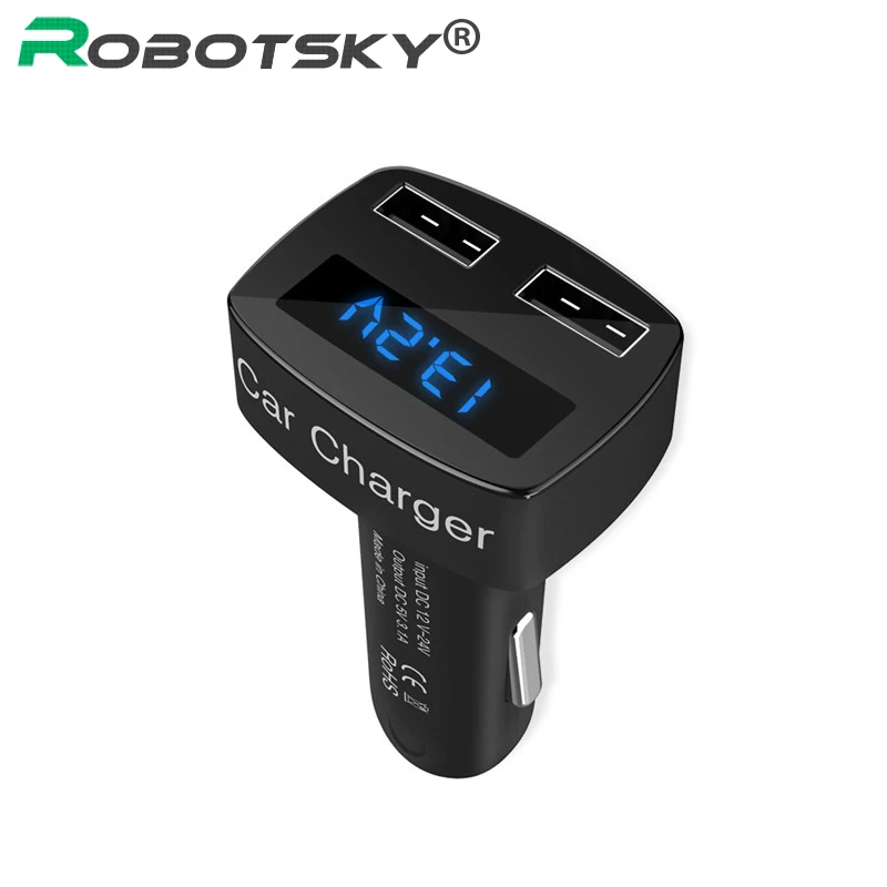 Robotsky Universal Dual USB Car Charger Quickly Charge 3.0 Car-Charger with LED Digital Display for iPhone Samsung 3.1A Fast
Robotsky Universal Dual USB Car Charger Quickly Charge 3.0 Car-Charger with LED Digital Display for iPhone Samsung 3.1A Fast