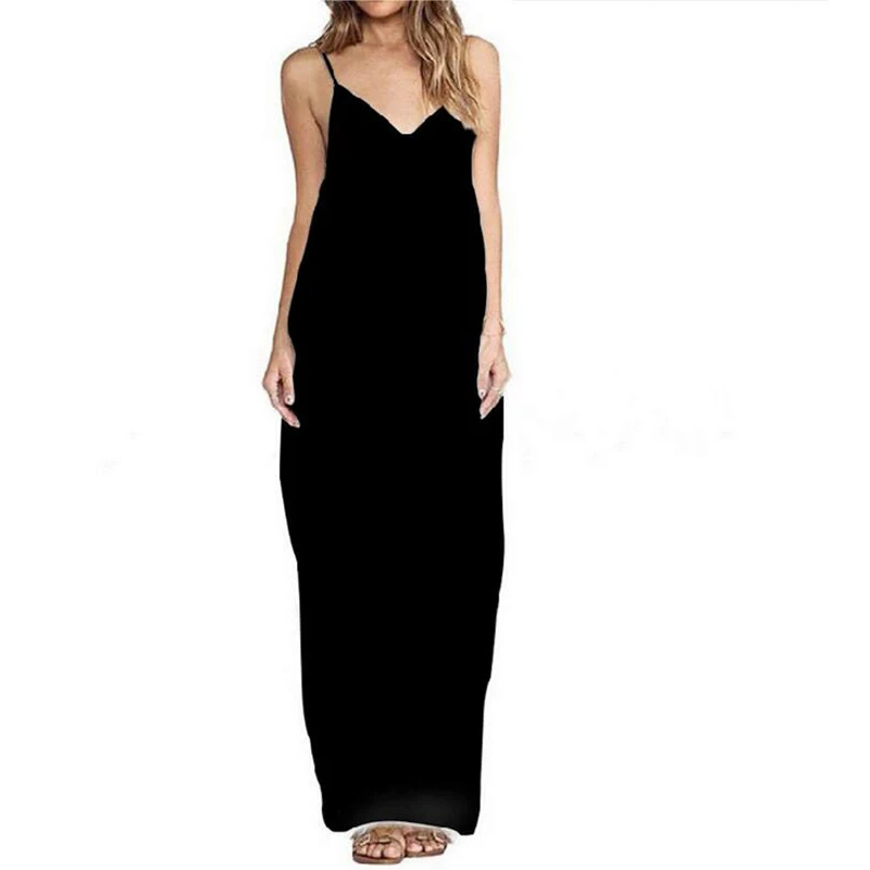 2017 Women Summer Beach Party Long Maxi dress Boho Sexy Hippie Spaghetti Strap Sleeveless Free Shipping B11 | Женская одежда
